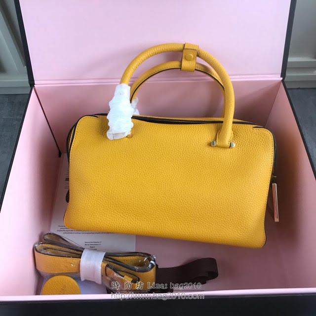 DELVAUX女包 Delvau單肩斜挎包 半手工Cool box 中號 德爾沃女手提包 手拎包 太陽黃  fcs1196